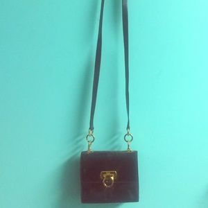 Ferragamo black authentic leather black purse-